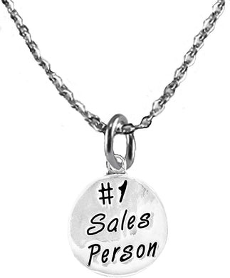 #1 Sales Person, Award, Adjustable 18-21 Inch Cable Chain Necklace, Nickel, Lead, And Cadmium Free-Hypoallergenic
