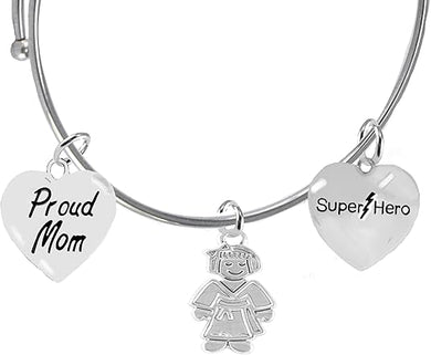 Martial Arts, Kickboxing, And Karate Jewelry, Super Hero, Proud Mom, Adjustable Bracelet Hypoallergenic, Safe-Nickel, Lead Free