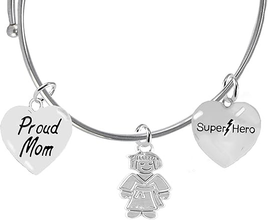 Martial Arts, Kickboxing, And Karate Jewelry, Super Hero, Proud Mom, Adjustable Bracelet Hypoallergenic, Safe-Nickel, Lead Free