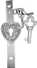 It Really Locks!, The Key To My Heart, " Initial I ", Cuff Crystal Bracelet, Hypoallergenic, Safe-Nickel, Lead, Free