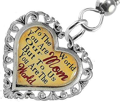 Mom Heart Charm Fishhook Earring Hypoallergenic, Safe-Nickel, Lead & Cadmium Free!