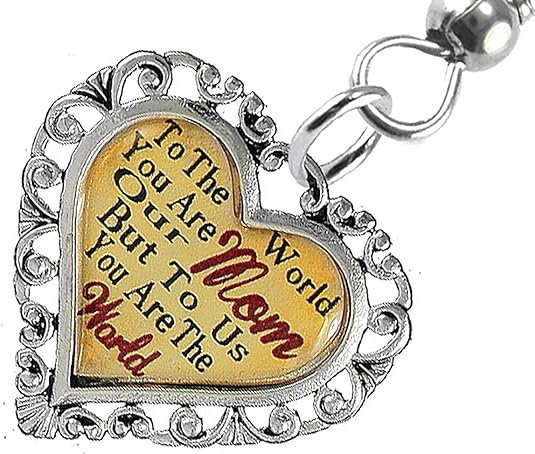 Mom Heart Charm Fishhook Earring Hypoallergenic, Safe-Nickel, Lead & Cadmium Free!
