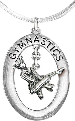 Gymnast On Pommel Horse Necklace, Adjustable, Hypoallergenic, Nickel, Lead & Cadmium Free!