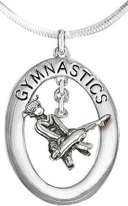 Gymnast On Pommel Horse Necklace, Adjustable, Hypoallergenic, Nickel, Lead & Cadmium Free!