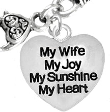 Message Jewelry, Message Jewelry, My Wife, My Joy, My Sunshine, My Heart, Adjustable Necklace, Hypoallergenic, Safe-Nickel, Lead, Free
