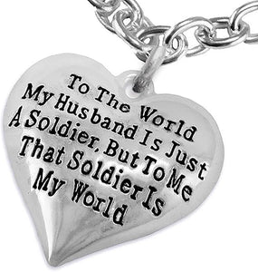 Army Wife, My Husband is My World, Hypoallergenic, Safe-Nickel, Lead, Cadmium Free