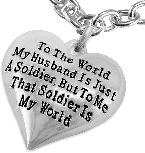 Army Wife, My Husband is My World, Hypoallergenic, Safe-Nickel, Lead, Cadmium Free