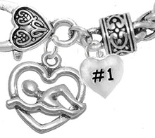 I Love Swimming #1 Heart Bracelet, Hypoallergenic, Safe-Nickel Free, No Poisonous Lead Or Cadmium