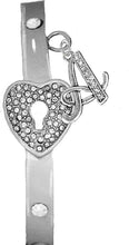 It Really Locks!, The Key To My Heart, "Initial A", Cuff Crystal Bracelet, Hypoallergenic, Safe-Nickel, Lead, Free