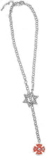 Jewish EMT Firefighter's, Through A Crystal Star of David, Necklace Hypoallergenic, Safe-Nickel, Lead, and Cadmium Free