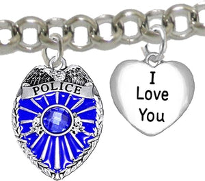 Policeman's, I Love You, Adjustable Bracelet, Hypoallergenic, Safe-Nickel Free, No Poisonous Lead Or Cadmium.