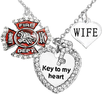 Firefighter's Wife Necklace, Hypoallergenic, Safe-Nickel, Lead, Cadmium Free