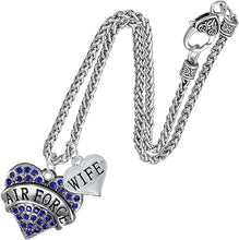 Air Force Wife Heart Necklace, Hypoallergenic, Will NOT Irritate Anyone with Sensitive Skin. Safe- Nickel, Lead and Cadmium Free