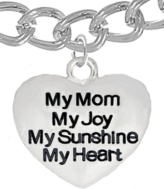 Message Jewelry, My Mom, My Joy, My Sunshine, My Heart, Bracelet, Hypoallergenic, Safe-Nickel, Lead, Free