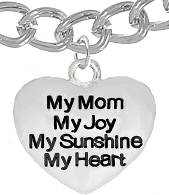Message Jewelry, My Mom, My Joy, My Sunshine, My Heart, Bracelet, Hypoallergenic, Safe-Nickel, Lead, Free
