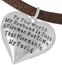 My Firefighter is My World, Wife Adjustable Bracelet, Hypoallergenic, Safe-Nickel, Lead, Cadmium Free