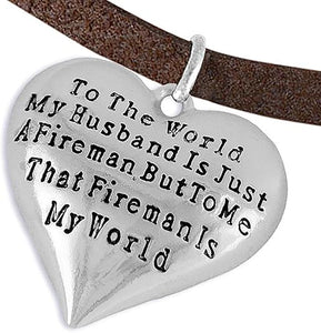 My Firefighter is My World, Wife Adjustable Bracelet, Hypoallergenic, Safe-Nickel, Lead, Cadmium Free