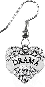Drama, Theater, Actress, Actor, Entertainer Stage Perfomer On A Sterling Silver Solid .925 Sterling Earring, Not Plated Or Coated.Cable Chain Necklace, Charm-Nickel, Lead, Cadmium Free