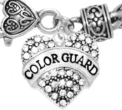 Color Guard, Crystal Heart Bracelet, Safe-Hypoallergenic, Nickel, Lead, Cadmium Free.
