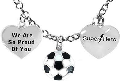Soccer, We are So Proud of You, Super Hero, Soccer Player Jewelry Adjustable Necklace Hypoallergenic, Safe-Nickel, Lead Free