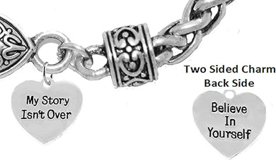 My Story Isn't Over, Believe In Yourself, On A Antique Wheat Chain Bracelet, Hypoallergenic Safe-Nickel, Lead And Cadmium Free