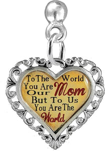 Mom Heart Charm Post Earring Hypoallergenic, Safe-Nickel, Lead & Cadmium Free!