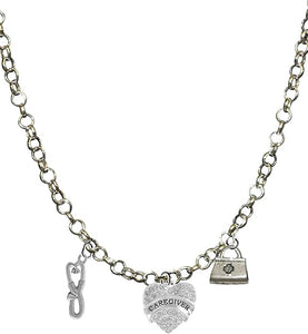 Caregiver, RN, Nurse, Adjustable Charm Necklace, Hypoallergenic, Safe-Nickel, Lead, Free