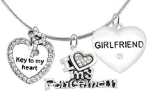 Policeman's, I Love My Policeman, Girlfriend, Key To My Heart, Adjustable Snake Chain Necklace., Hypoallergenic, Safe-Nickel, Lead, Free