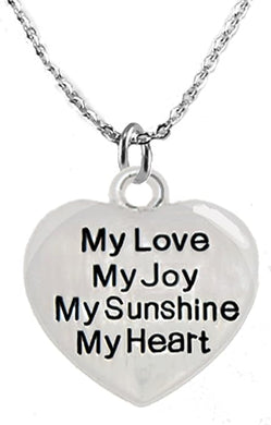 My Love, My Joy, My Sunshine,My Heart Sterling Silver Solid .925 Sterling, Not Plated Or Coated. 18 Inch Necklace Chain, Nickel, Lead, and Cadmium Free