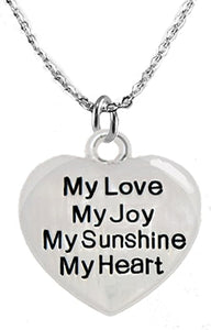 My Love, My Joy, My Sunshine,My Heart Sterling Silver Solid .925 Sterling, Not Plated Or Coated. 18 Inch Necklace Chain, Nickel, Lead, and Cadmium Free