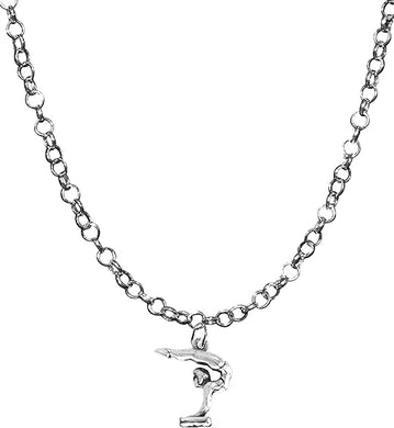 Gymnastic Arched Hand Stand Necklace, Adjustable 14-21 Inch Rolo Chain Necklace, Nickel, Lead, And Cadmium Free-Hypoallergenic