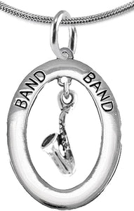 Band Saxophone Player, Hypoallergenic Adjustable Necklace, Safe-Nickel, Lead and Cadmium Free