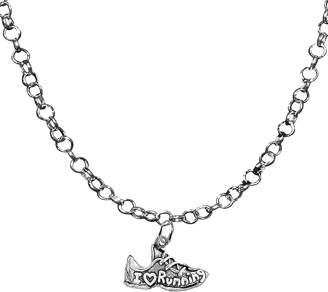 I Love Running Necklace, Nickel, Lead, And Cadmium Free-Hypoallergenic
