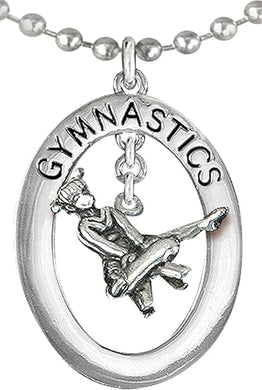Gymnast On Pommel Horse Necklace, Adjustable, Hypoallergenic, Nickel, Lead & Cadmium Free