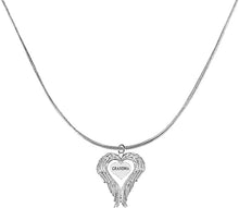 Guardian Angel, Heart (Love) Shaped Wings for Grandma Necklace, Adjustable, Hypoallergenic, Safe-Nickel, Lead, Free