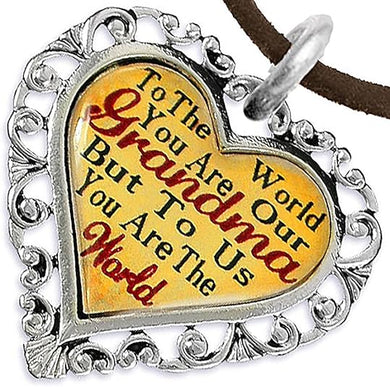 Grandma Heart Charm Necklace Hypoallergenic, Adjustable, Safe, Nickel, Lead & Cadmium Free!