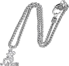 Air Force, I Love My Airman, Necklace Hypoallergenic, Safe-Nickel, Lead, Cadmium Free