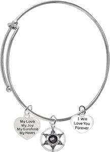 Sheriff's, My Love, My Joy, My Sunshine, I Will Love You Forever, Hypoallergenic Adjustable, Nickle, Lead Free