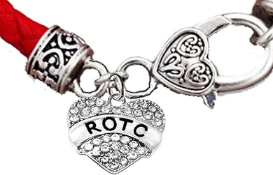 ROTC, Genuine Marine Red Leather Bracelet, Hypoallergenic Safe-Nickel, Lead And Cadmium Free