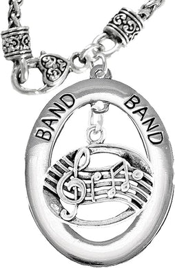 Band Music Notes Hypoallergenic Adjustable Necklace, Safe-Nickel, Lead Free