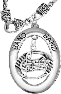 Band Music Notes Hypoallergenic Adjustable Necklace, Safe-Nickel, Lead Free