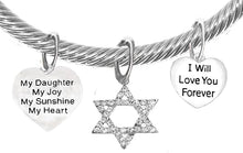 Jewish, My Daughter, My Joy, My Sunshine, My Heart, I Will Love You Forever, And A Crystal Star Of David, With Crystal Ends, Hypoallergenic, Safe-Nickel, Lead, And Cadmium Free