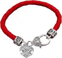 ROTC, Genuine Marine Red Leather Bracelet, Hypoallergenic Safe-Nickel, Lead And Cadmium Free