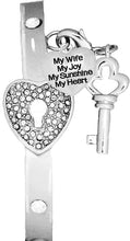 Message Bracelet, My Wife, My Joy, My Sunshine, The Key to My Heart, It Really Locks! Hypoallergenic, Safe-Nickel, Lead, Free
