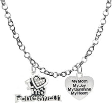 Policeman's, I Love My Policeman, My Mom, My Joy, My Sunshine, Adjustable Rolo Chain Necklace, Hypoallergenic, Safe-Nickel, Lead, Free