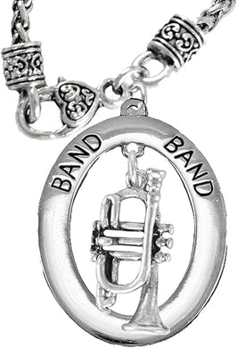 Band Trumpet Player Hypoallergenic Adjustable Necklace, Safe-Nickel, Lead Free