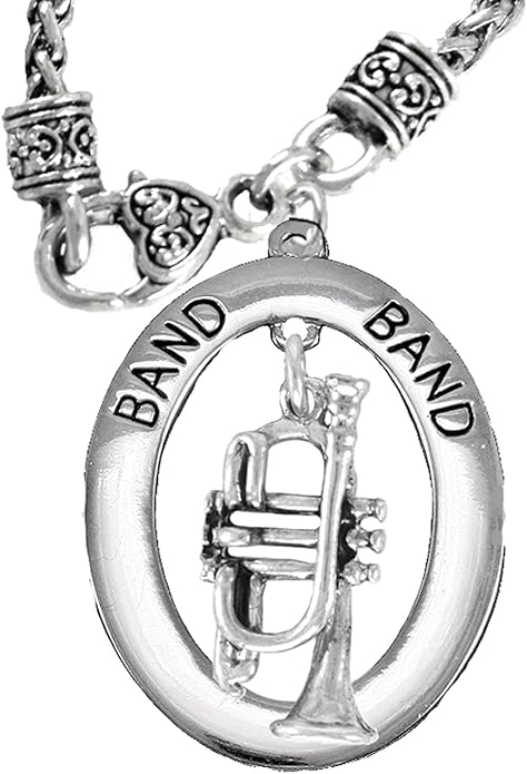 Band Trumpet Player Hypoallergenic Adjustable Necklace, Safe-Nickel, Lead Free