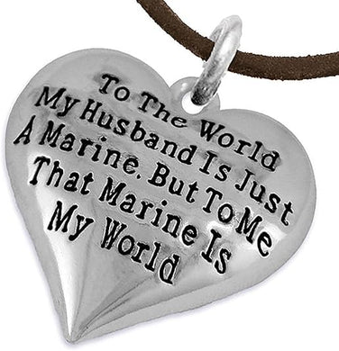 Marine Wife, My Husband is My World, Necklace, Hypoallergenic, Safe- Nickel, Lead and Cadmium Free