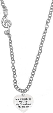 Treble Clef, My Daughter, My Joy, My Sunshine, My Heart, Rolo Chain Adjustable Necklace, Hypoallergenic, Safe-Nickel, Lead, and Cadmium Free