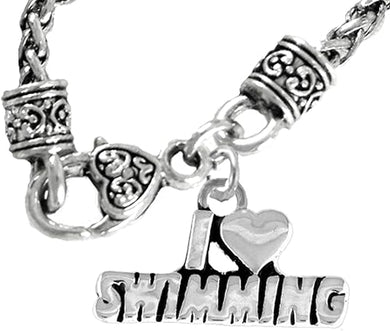 I Love Swimming, Necklace, Hypoallergenic, Safe-Nickel Free, No Poisonous Lead Or Cadmium